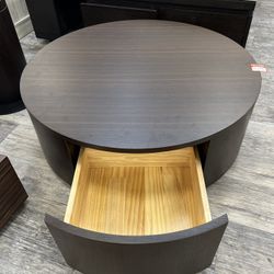 Modern Contemporary Wood Veneer Coffee Table Minimalist Luxury Smoked Oak Coffee Table