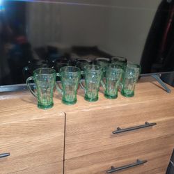 5 Coke Glasses with Handles 