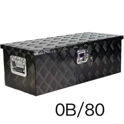 30 Inch Aluminum Tool Box with 5 Bar Tread, Durable Underbody Storage for Trucks and Trailers, Black Finish