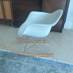 White Rocking Eames Like Chair