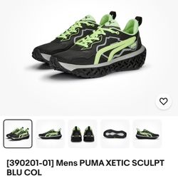 PUMA XETIC Sculpt Blue Collar "PUMA Black/Fast Yellow" Men's Shoe $35