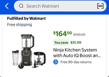 New Ninja Blender, Kitchen System, 1200W, 3 Functions with Auto-IQ, 72-oz.* Blender Pitcher, 40-oz. Processor Bowl & 18-oz. Single-Serve Cup