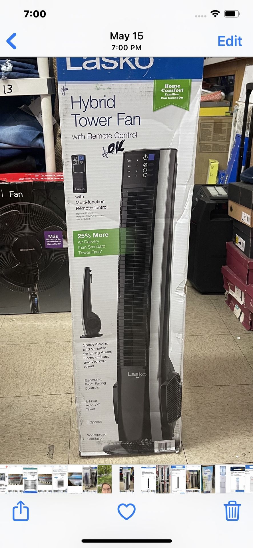 Lasko Fan 3 Speed ..with Remote Control 