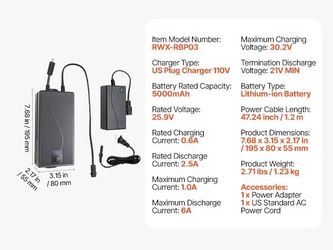 Rechargeable Li-Ion Battery - Vevor Power Pack - New