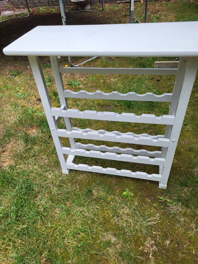 White Wooden Wine Or Bottle Rack