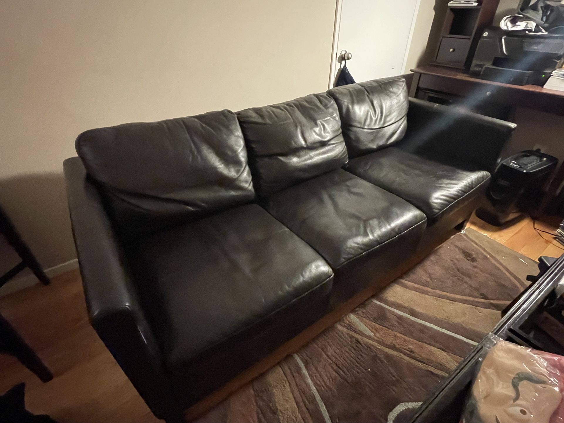 Brown Leather Couch And Chair