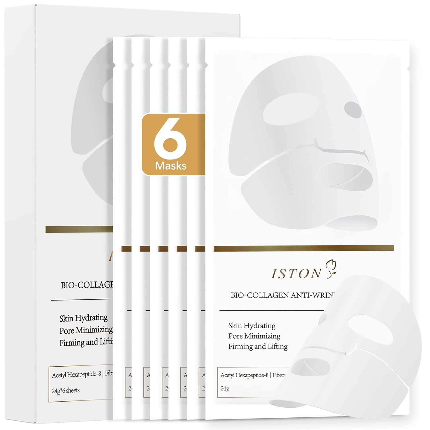 ISTON 6 Pack Bio-Collagen Real Deep Anti Wrinkle Lifting Mask