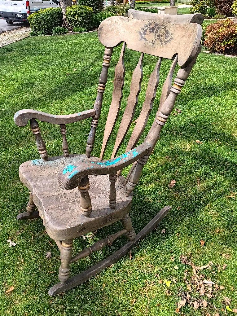 Antique / Late Vintage Nichol Stone Co. Rocking Chair