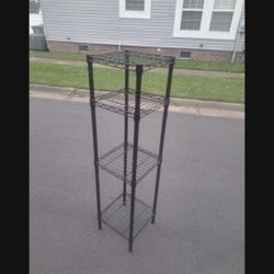 BLACK FOUR SHELF HEAVY DUTY STEEL RACK
