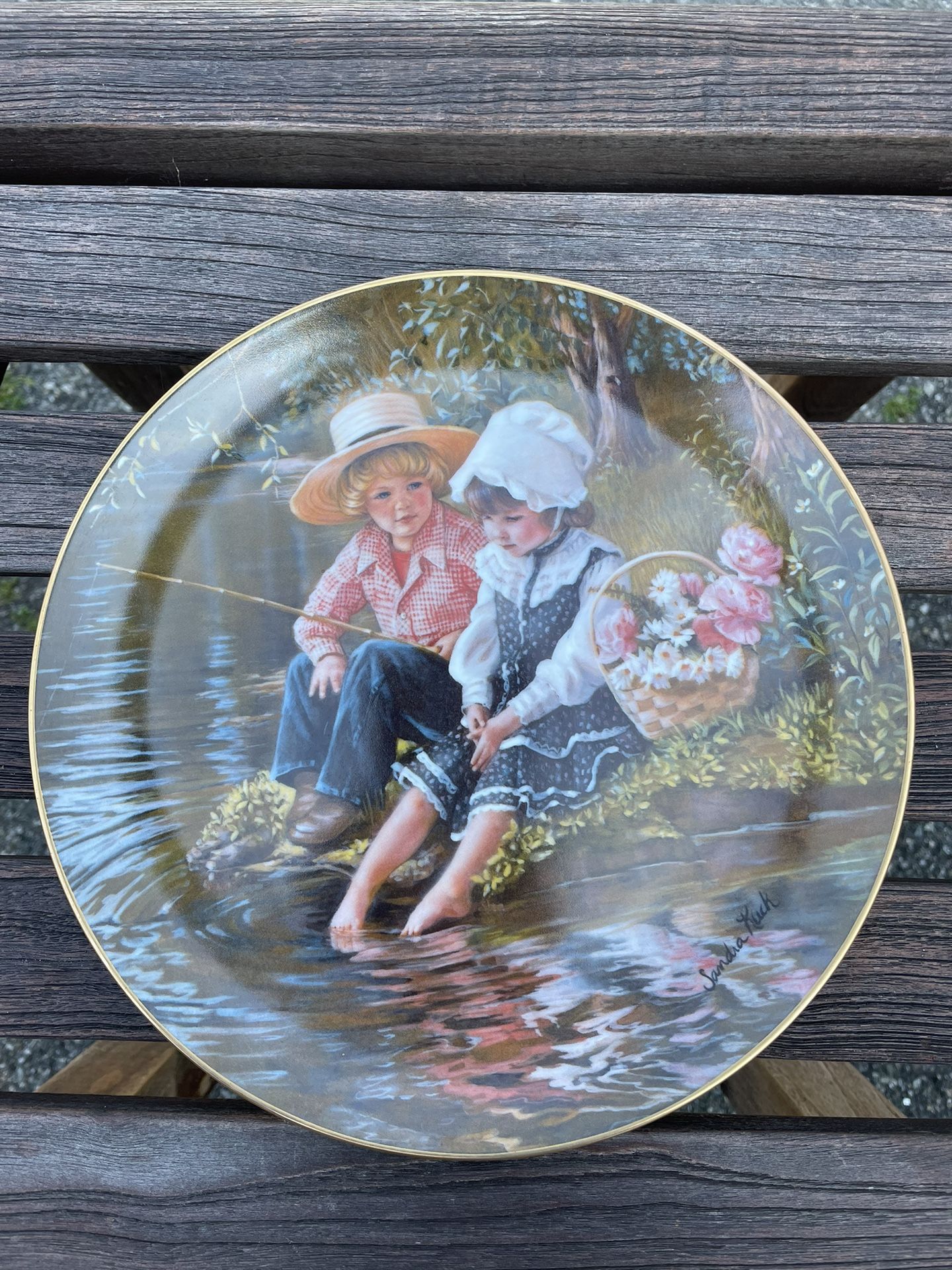 “ Little Anglers” By Sandra Kuck, Third Issue In The Plate Collection.