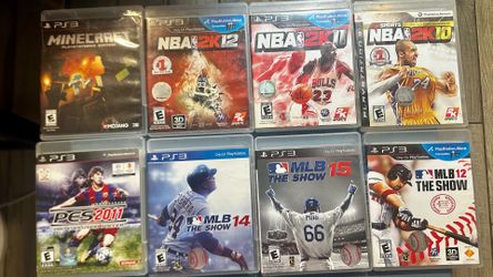 PS3 Video Game Bundle - Minecraft, MLB The Show, NBA 2K, PES