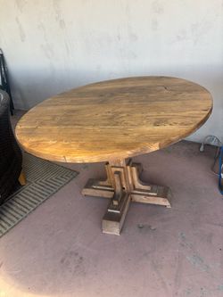 Wooden round dining table