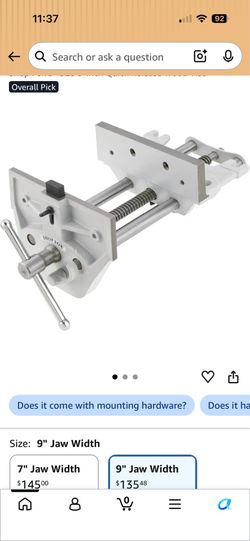 Brand new 9” quick release wood vise