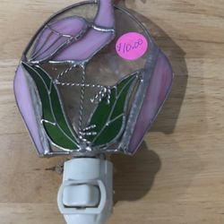 Flamingo Pink and green Night Light-4” wide and 6” high 