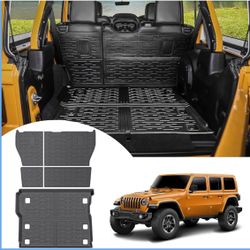 Cargo Mat with Seat Back Cover Fit for 2018-2024 Jeep Wrangler JL Unlimited 4X4 with Subwoofer Cargo