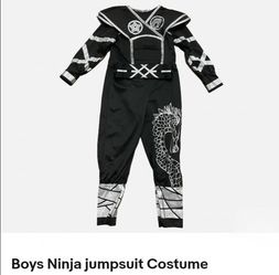 NEW HALLOWEEN BOYS NINJA JUMPSUIT COSTUME MEDIUM SIZE