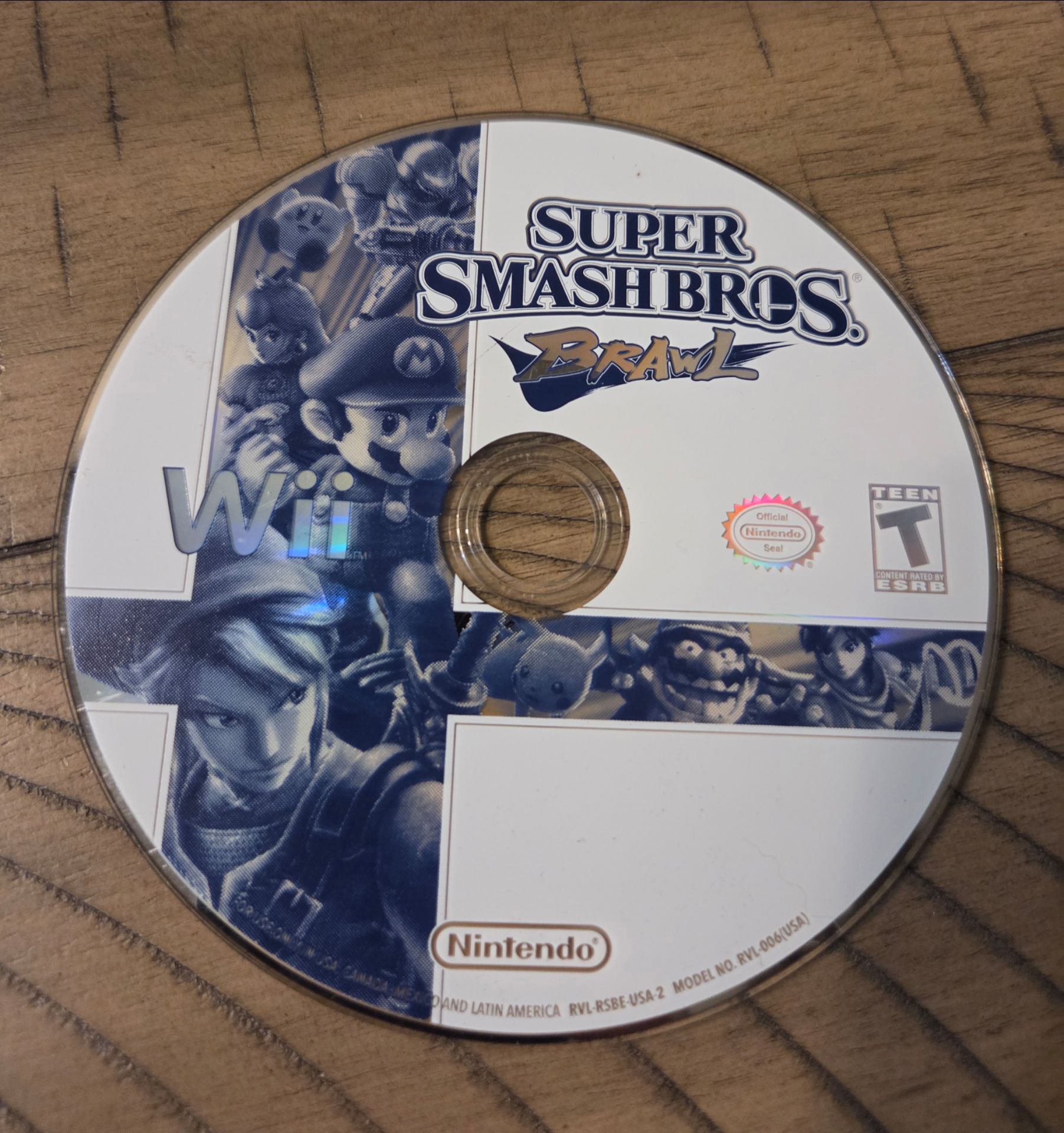 Nintendo Wii Super Smash Bros. Brawl Video Game Disc Mario Zelda