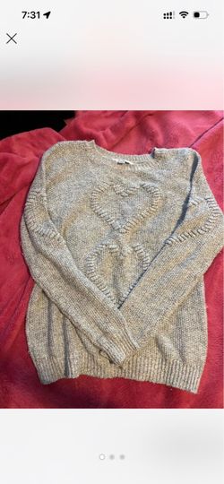 Gray Cable Knit Crewneck Sweater size Medium