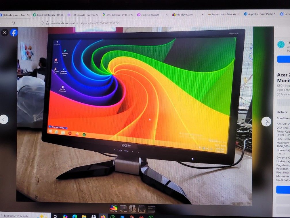 Acer 24" 2ms Full HD 1080P Monitor