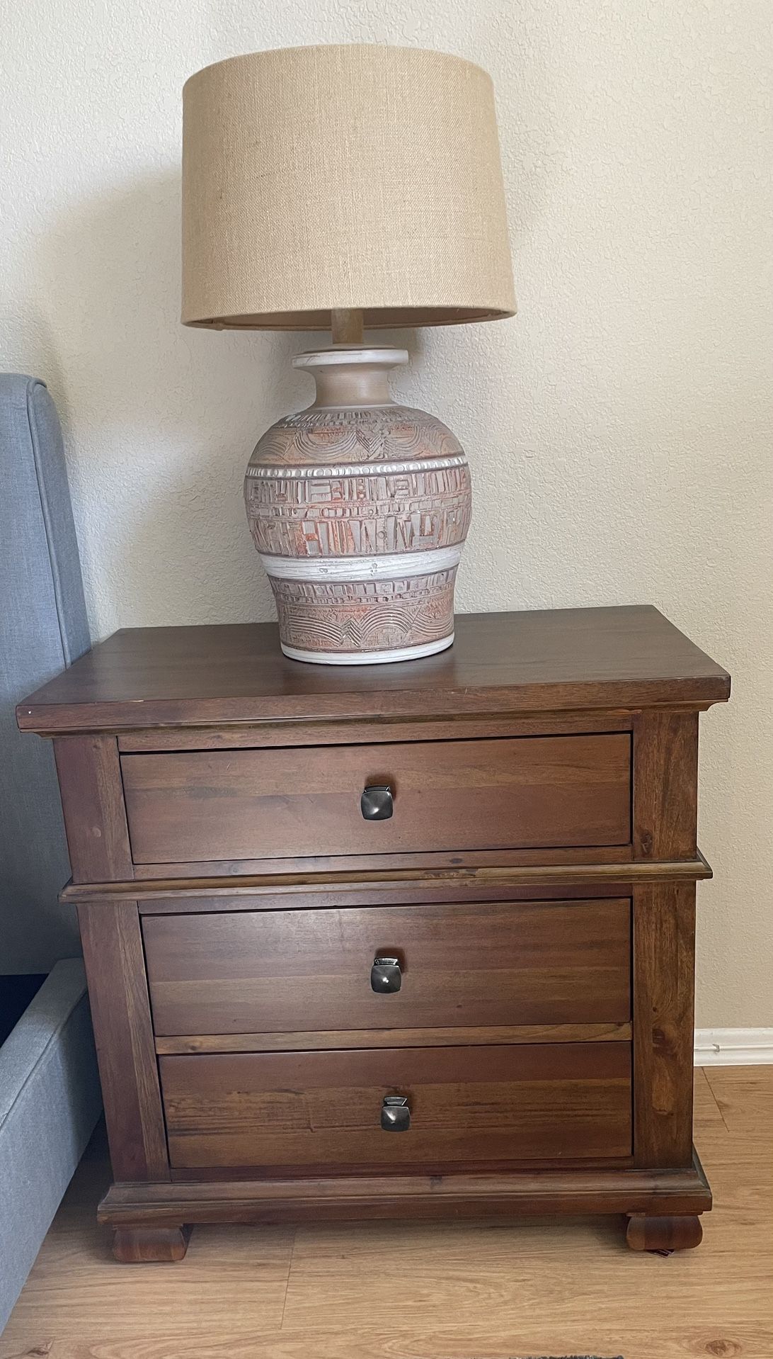 Living Spaces Wood Bedside End Tables x2