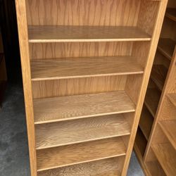 Classic Oak 6 Tier Bookcase Storage Display Shelving