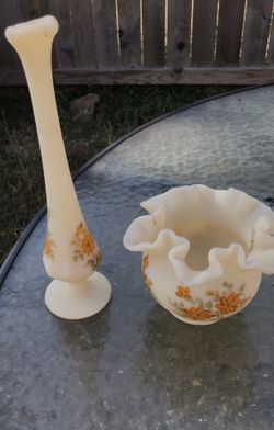 Fenton 2pc Signed by the artist