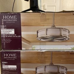 Home Decorators Brette II 23in Indoor/Covered Outdoor LED Drum Ceiling Fan 
