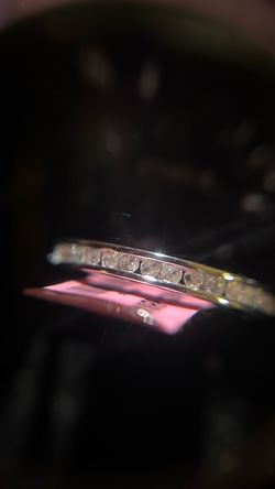 Natural diamond ring 925 silver size 7