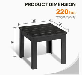 Black Outdoor Side Table 18x18x16