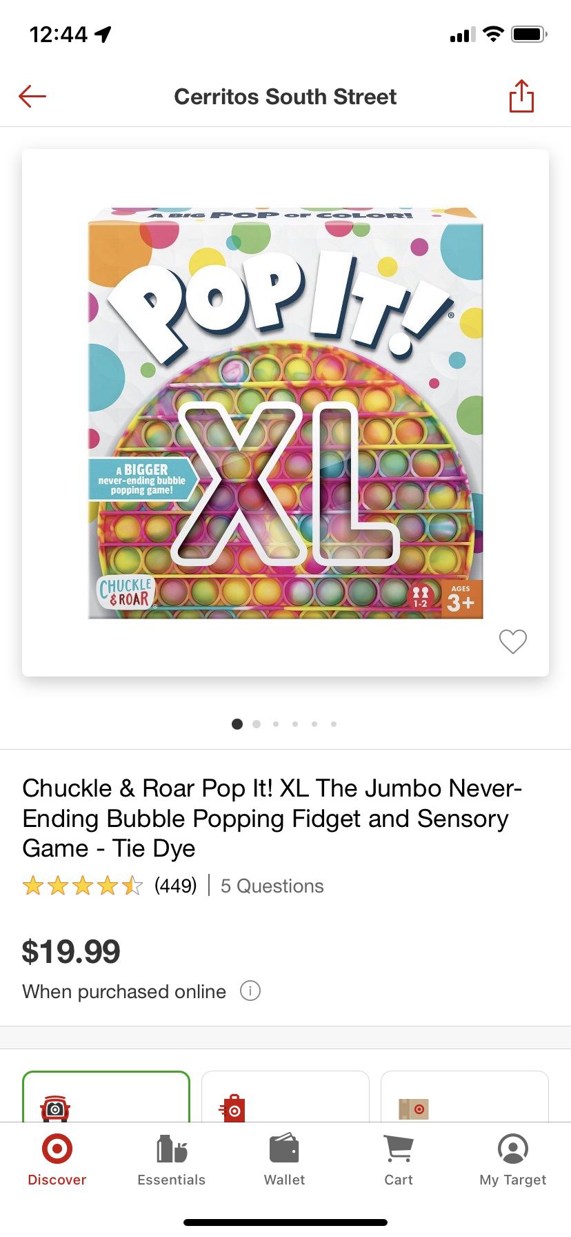 Pop It! XL- The Jumbo Never-Ending Bubble Popping Game