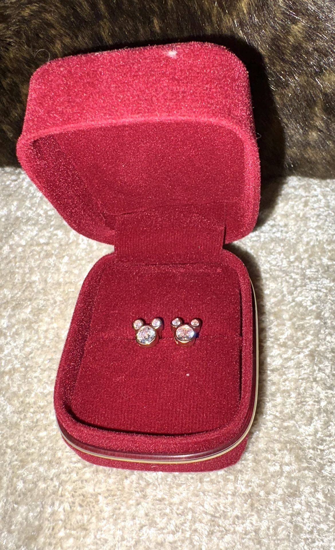 gold-plated Mickey Mouse earrings