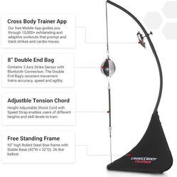 CrossBody Trainer Free Standing Double End Bag Smart Strike Sensor Boxing Home Gym Like New (That’s 90 characters — eBay allows 80, so here’s a tighte