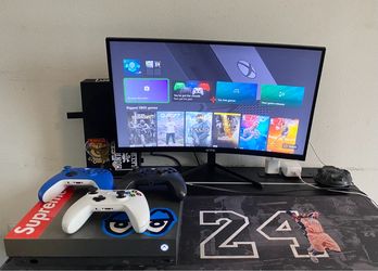 Xbox One X With 3 Controllers, Cables & Games