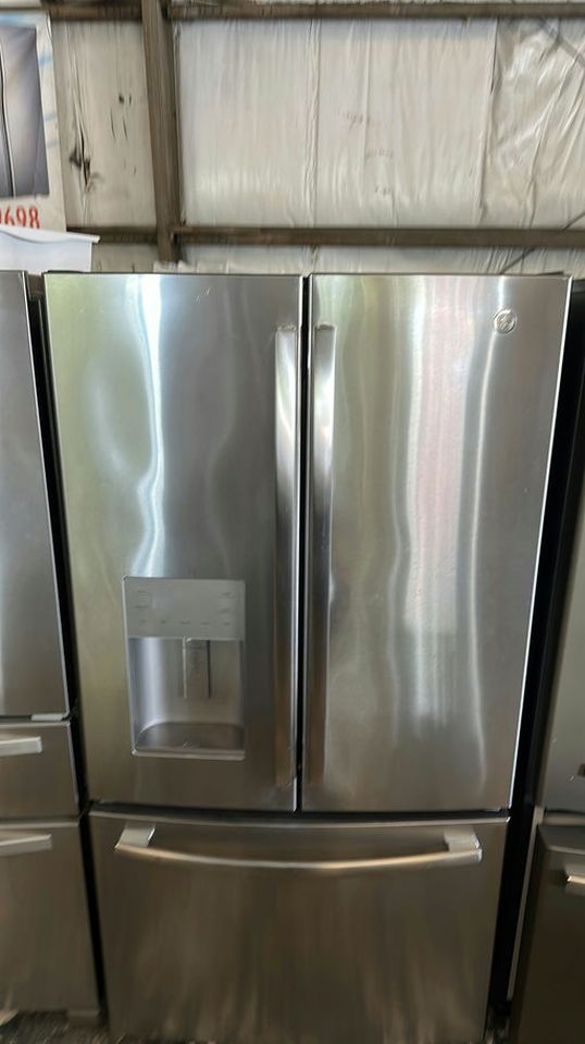 Stainless Steel GE French Door Fridge with Water Dispenser