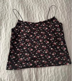 Black Floral Spaghetti Strap Cami Top