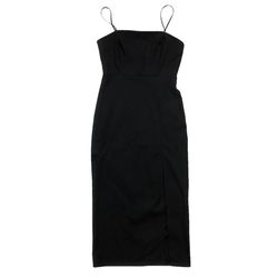 ZARA Black Midi Square Neck Dress