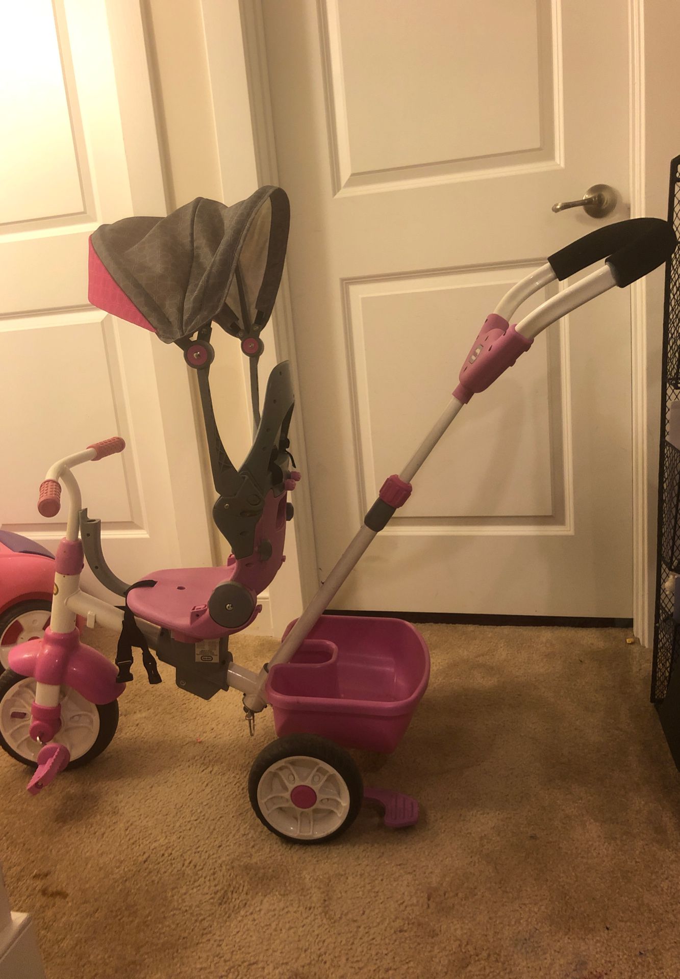 Pink push bike /Little tykes