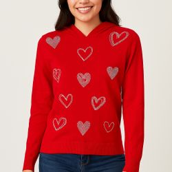 Sparkle Heart Hoodie Sweater — Cute, Cozy & Perfect for Valentine Vibes!
