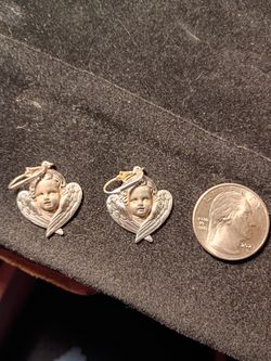 Solid Cast Sterling Silver Angel Earrings