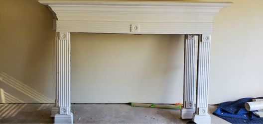 Large  fire lace mantle in white