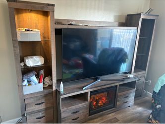 4-Piece Entertainment Center with 63'' TV Stand and Electric Fireplace