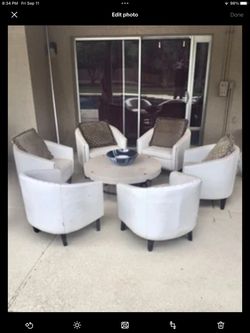 WHITE BARREL CHAIRS – SET OF 4 OR 6 – NAILHEAD TRIM – UP TO 14 AVAILABLE -FREE DELIVERY-