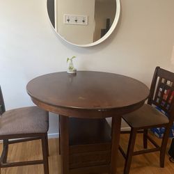 Brown Round Table That Can Extend 