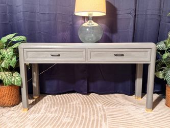 Modern Gray Console Table / Entryway Table with 2 Drawers