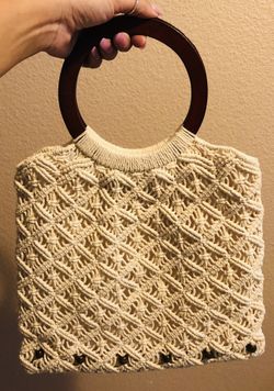 70s Bohemian retro macrame purse