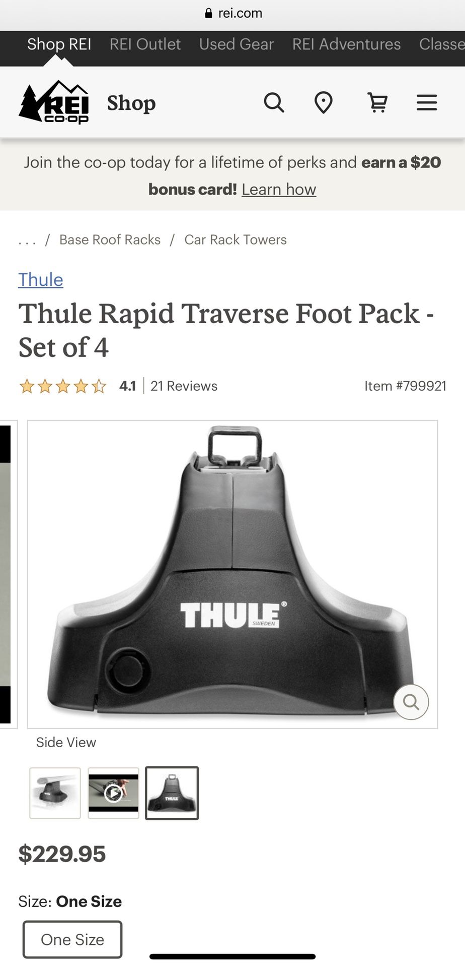 Thule Rapid Traverse Towers And Foot Pack (4) 
