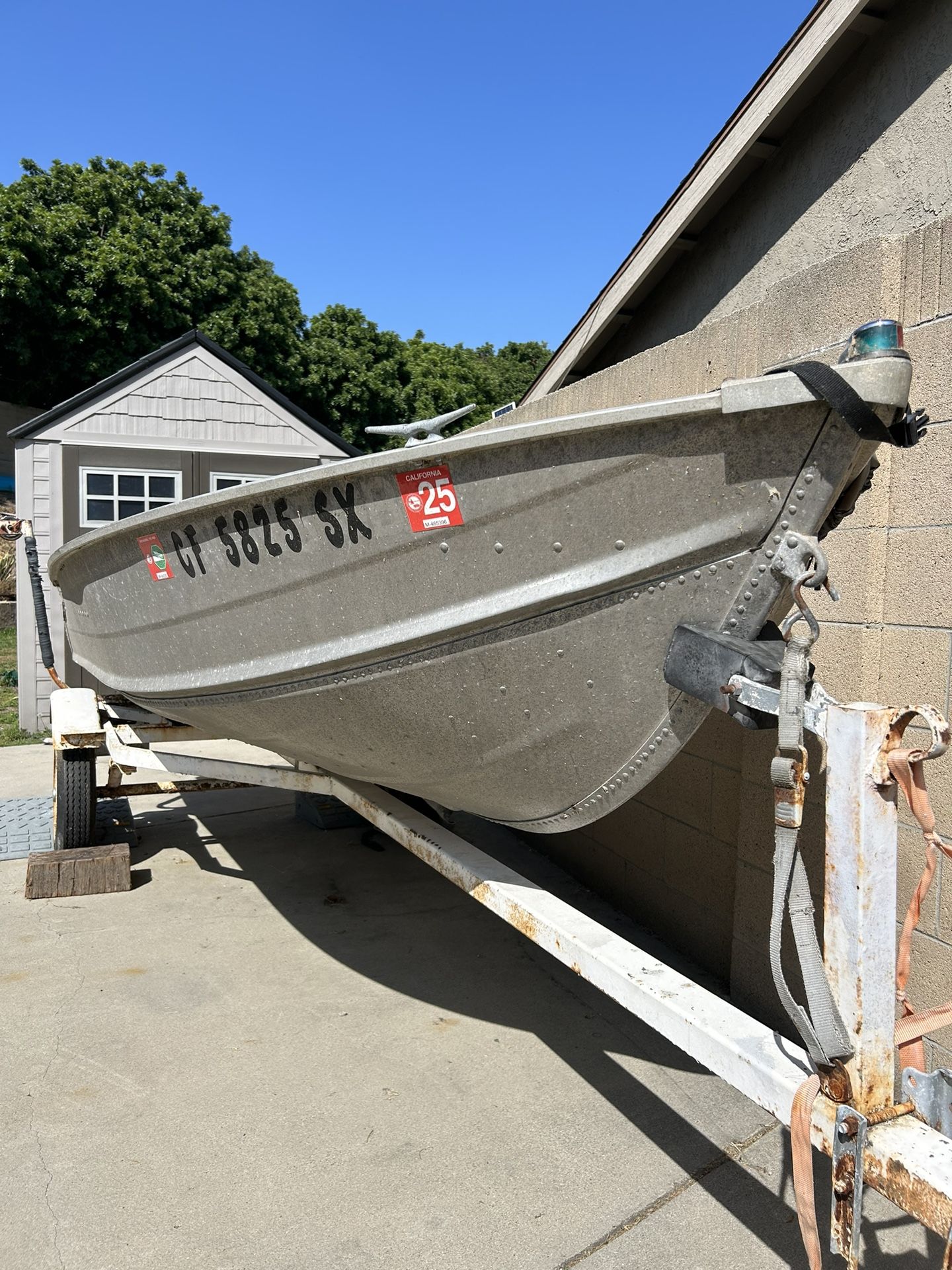 12’ Aluminum Boat With 5hp Honda Motor, Trailer And Bonus