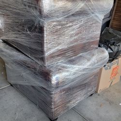 Pair Of Oversized Leather Accent Chairs/Loveseats 