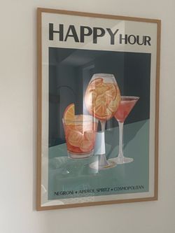 Happy Hour Cocktail Print in Frame — $20