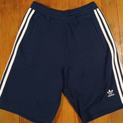 Men's Size Small New Tags Adidas 3 Stripe Athletic Shorts Blue White